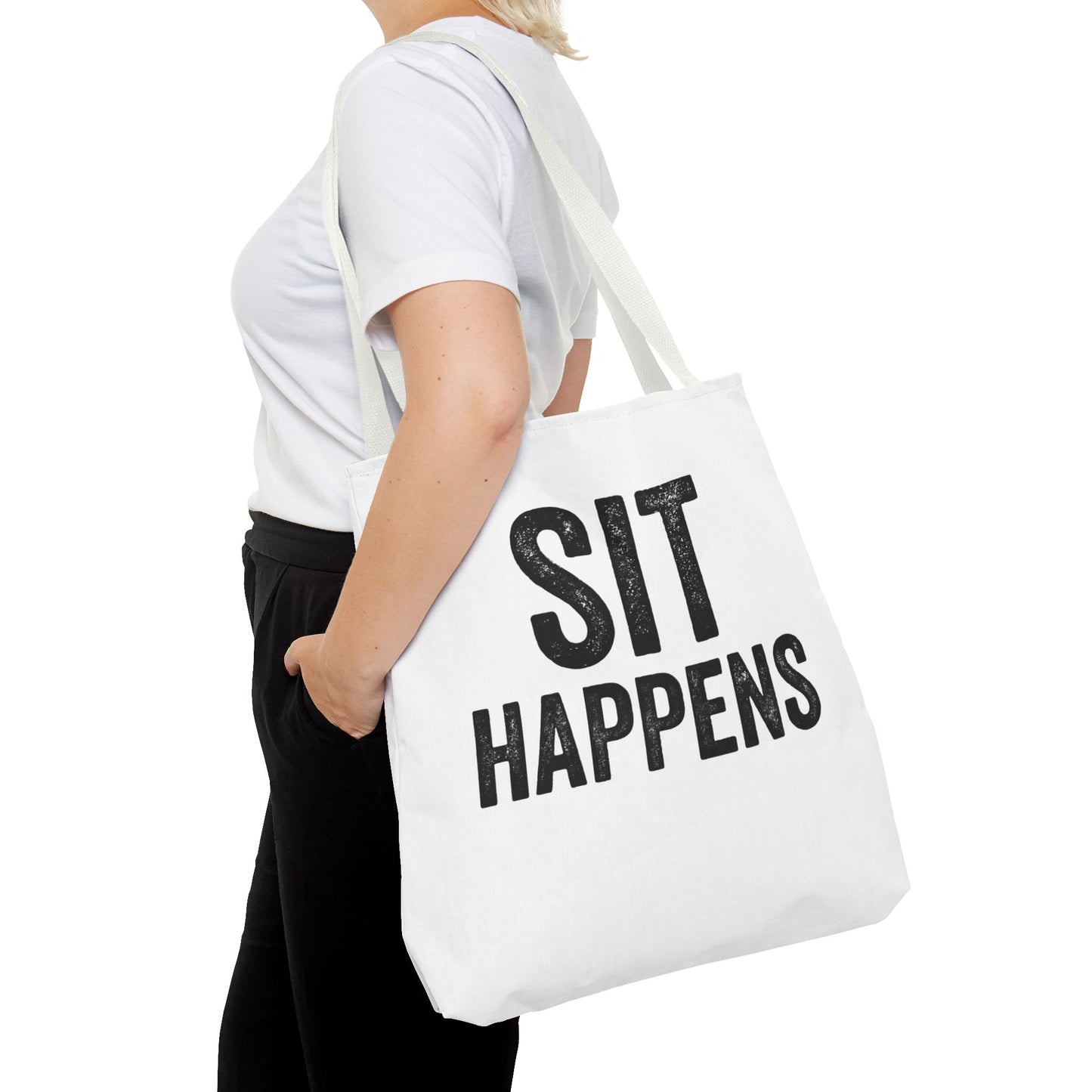 Funny Tote Bag - 'Sit Happens'
