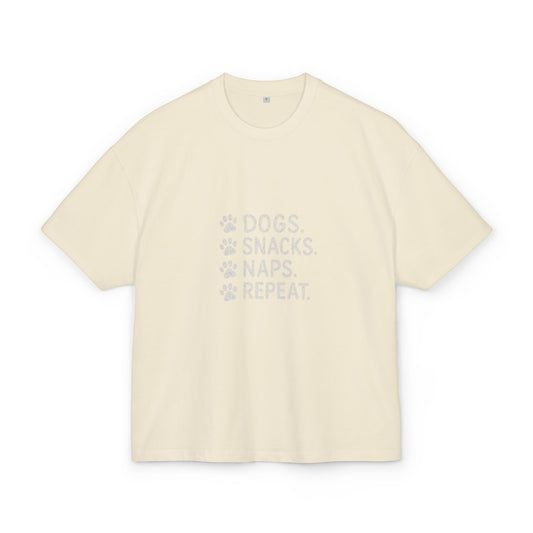 Dog Lover's Comfort Tee - 'Dogs, Snacks, Naps, Repeat'