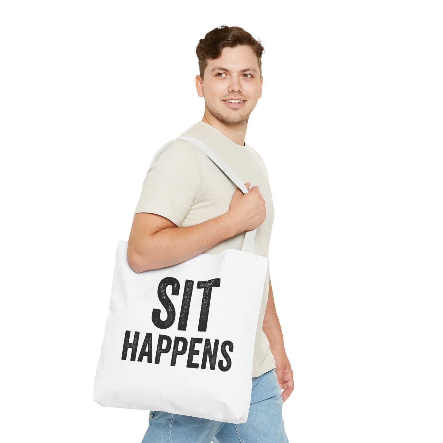 Funny Tote Bag - 'Sit Happens'