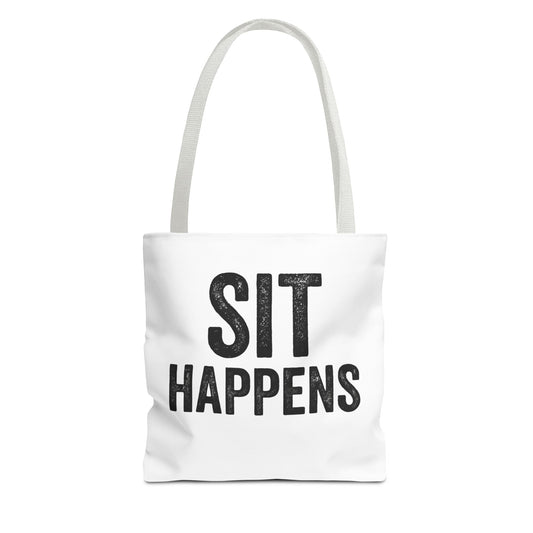 Funny Tote Bag - 'Sit Happens'