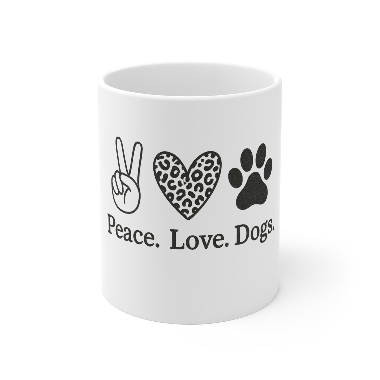 Peace, Love, Dogs Mug