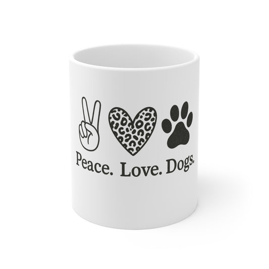 Peace, Love, Dogs Mug